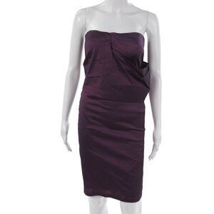 Talbot Runhof Women Purple Strapless Sheath Dress Size S